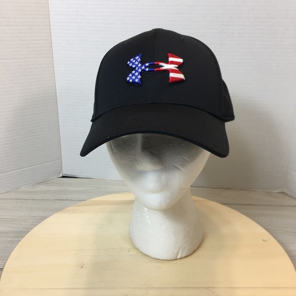 Under Armour Freedom UA Classic Fit hat cap mens M/L flex fitted black - Picture 5 of 9